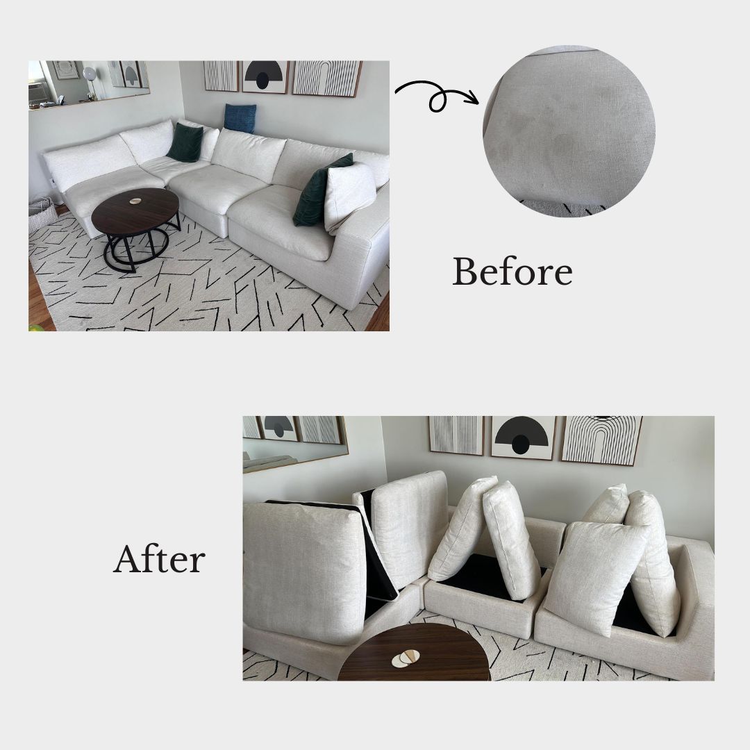 Limpieza a vapor vs champú para sofá